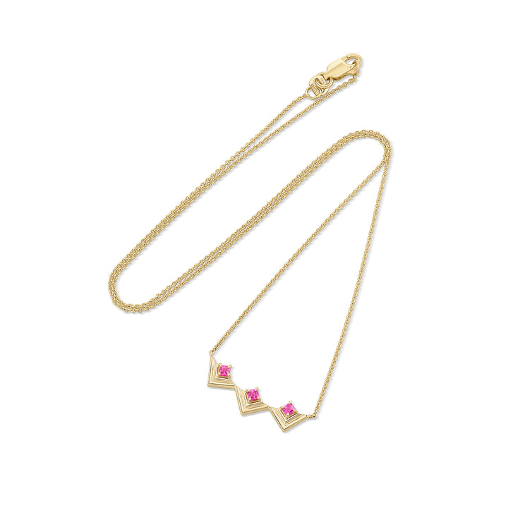Mini Frame Necklace Pink Sapphire