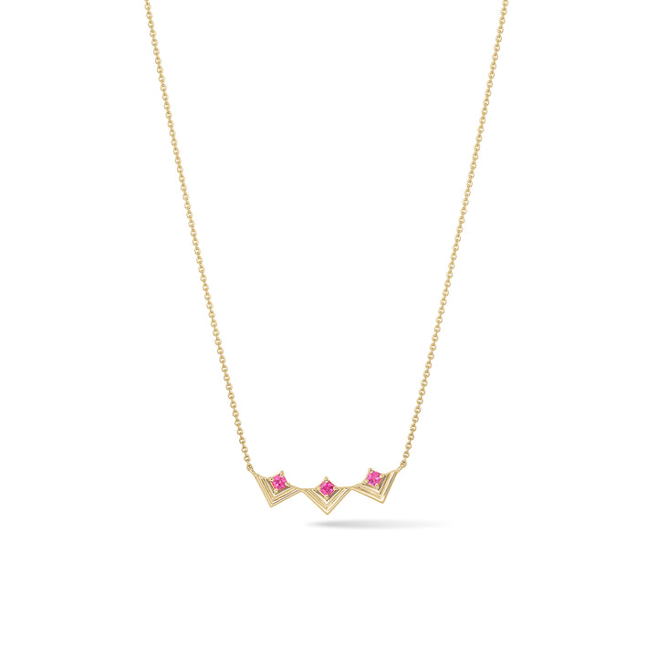Mini Frame Necklace Pink Sapphire