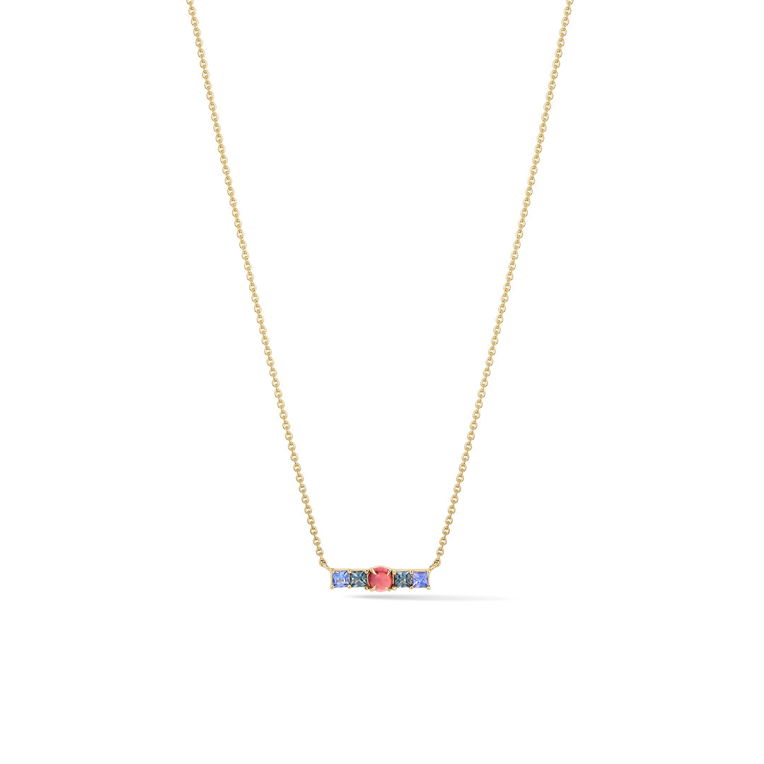 sapphire and pink tourmaline bar necklace parkford