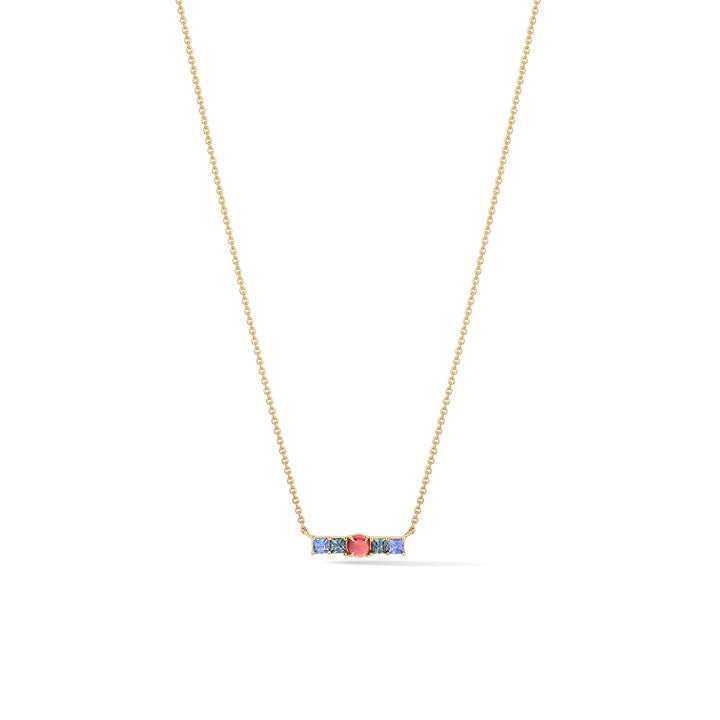 sapphire and pink tourmaline bar necklace parkford
