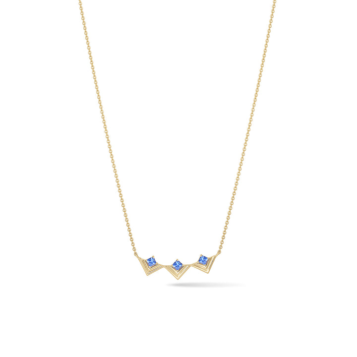 Mini Frame Necklace Blue Sapphire