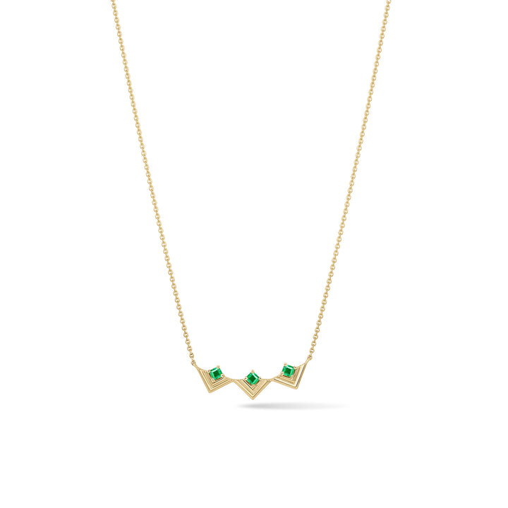 Mini Frame Necklace Emerald