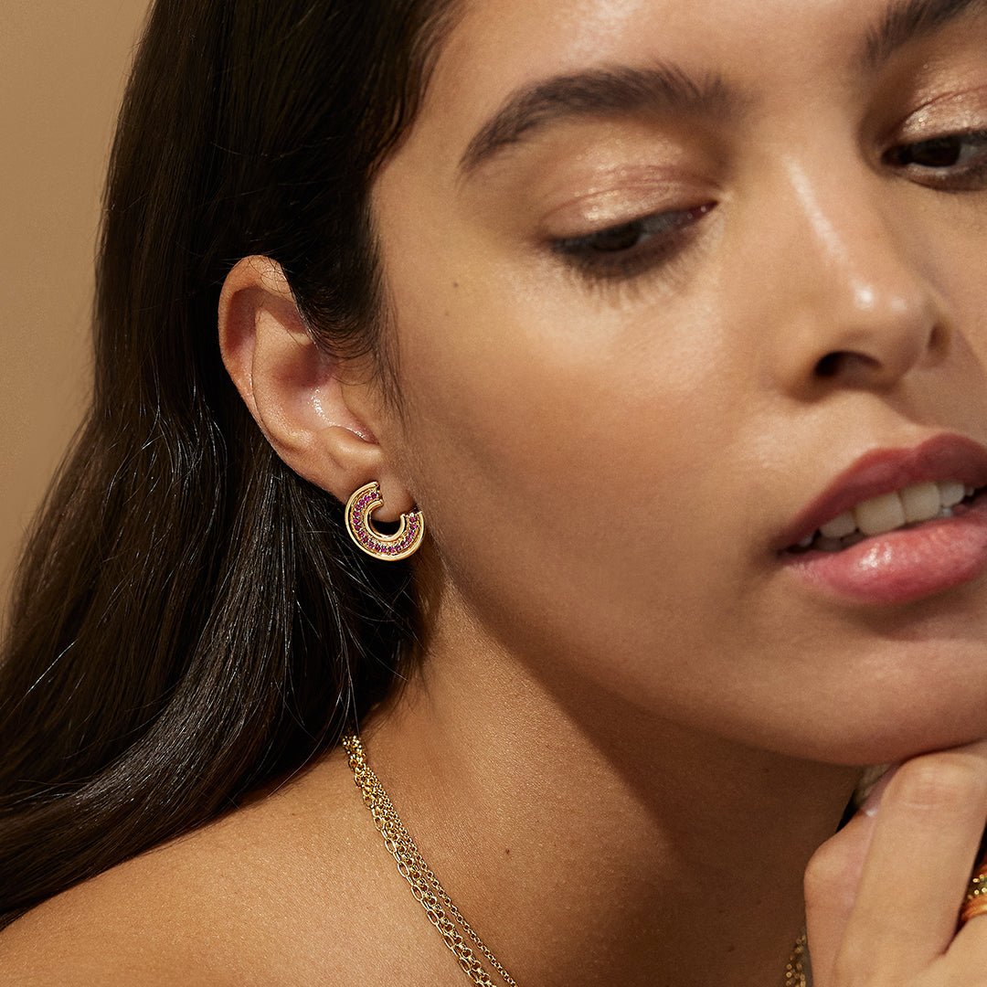 Revival Midi Studs Pink Sapphire - ParkFord