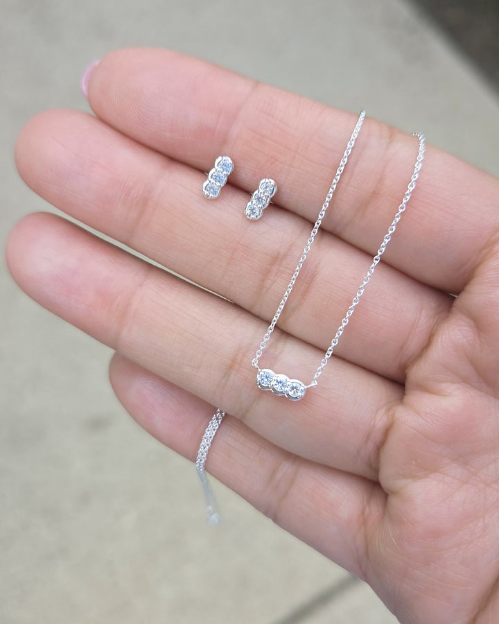 Palace Trio Studs Silver