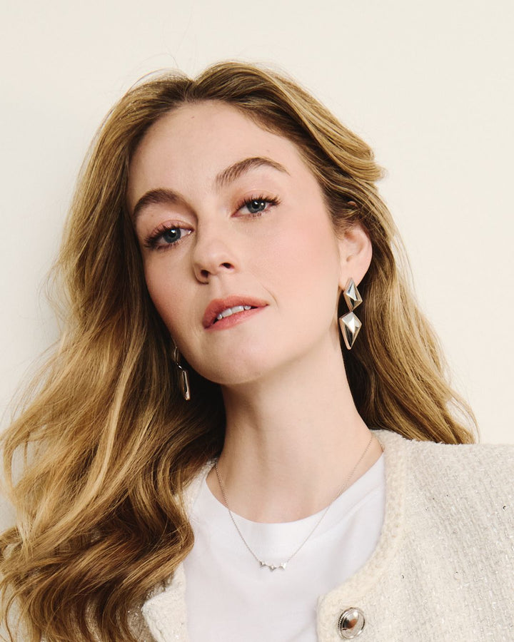 Forma Reflection Drop Earrings Silver