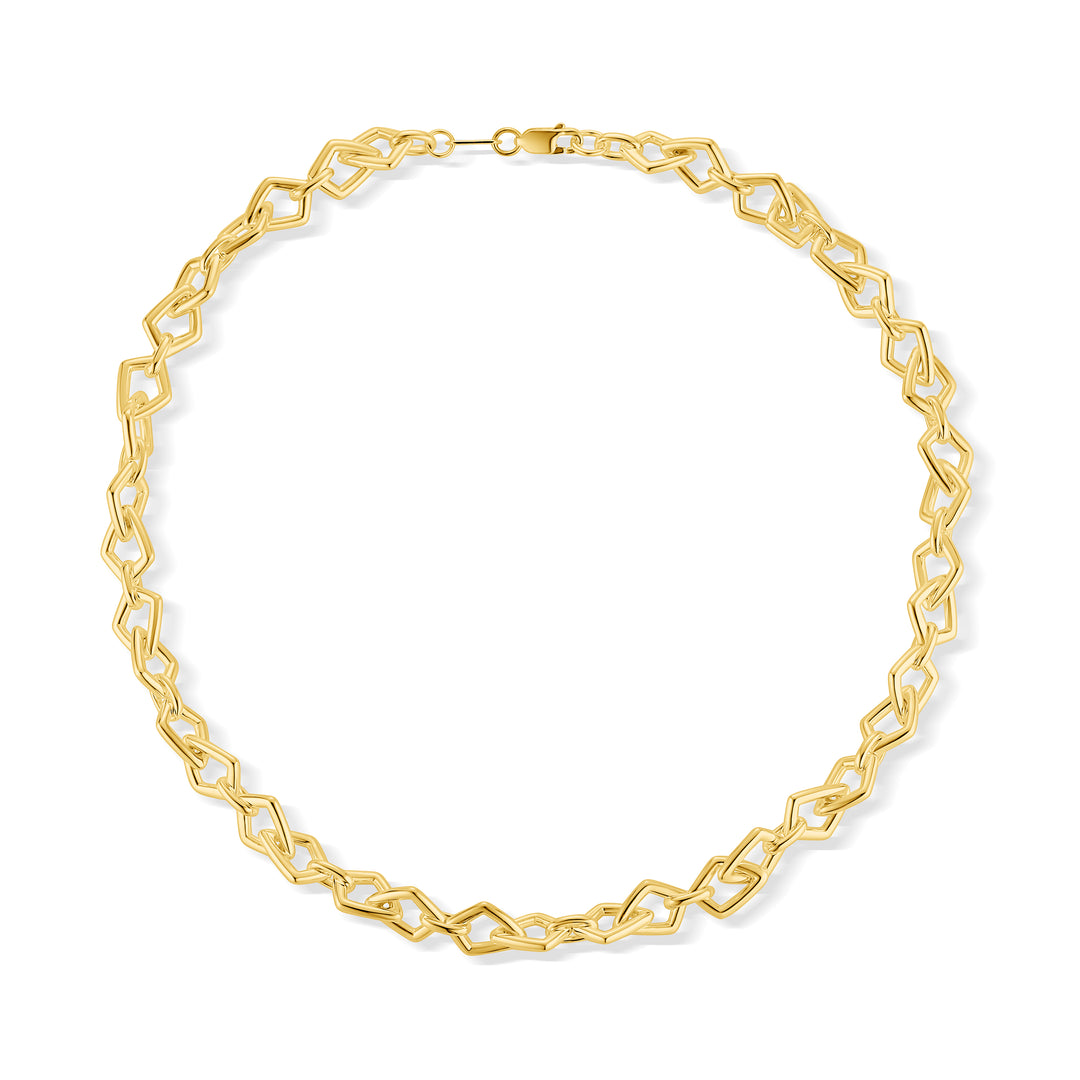 Forma Link Chain Necklace in 14K gold vermeil on white background.