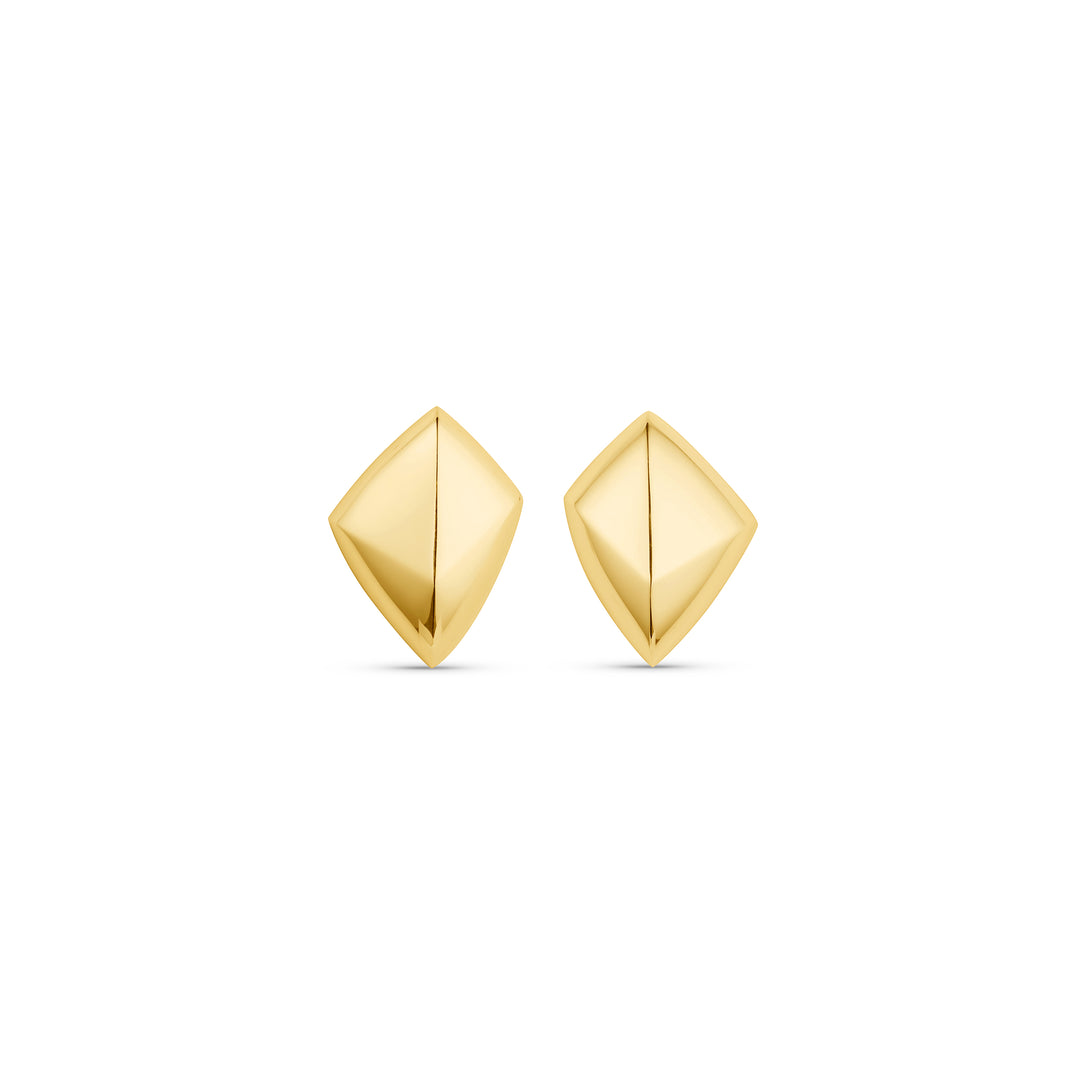 Forma Origin Stud Earrings in sterling silver on white background.
