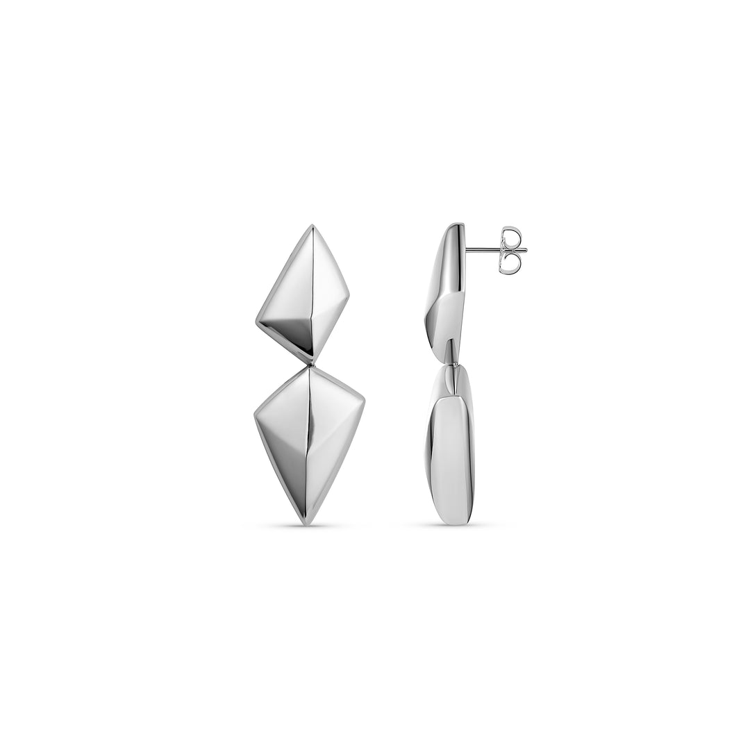 Forma Reflection Drop Earrings Silver