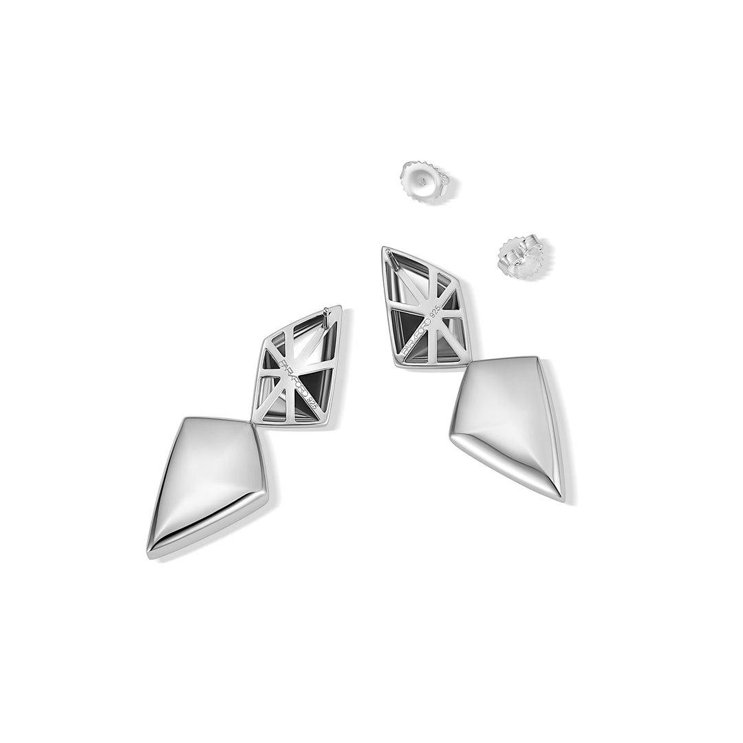 Forma Reflection Drop Earrings Silver