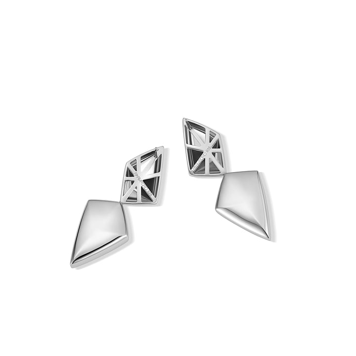 Forma Reflection Drop Earrings Silver