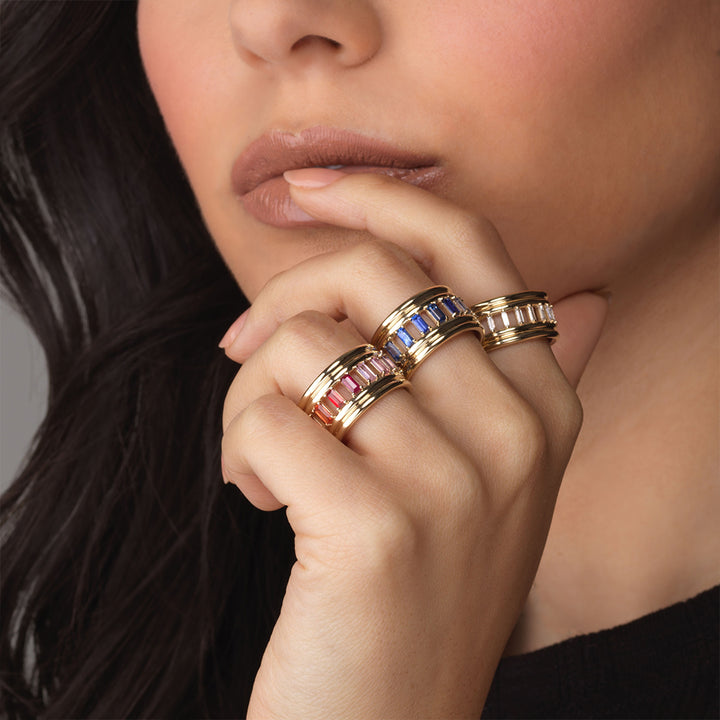 Revival Column Ring Rainbow