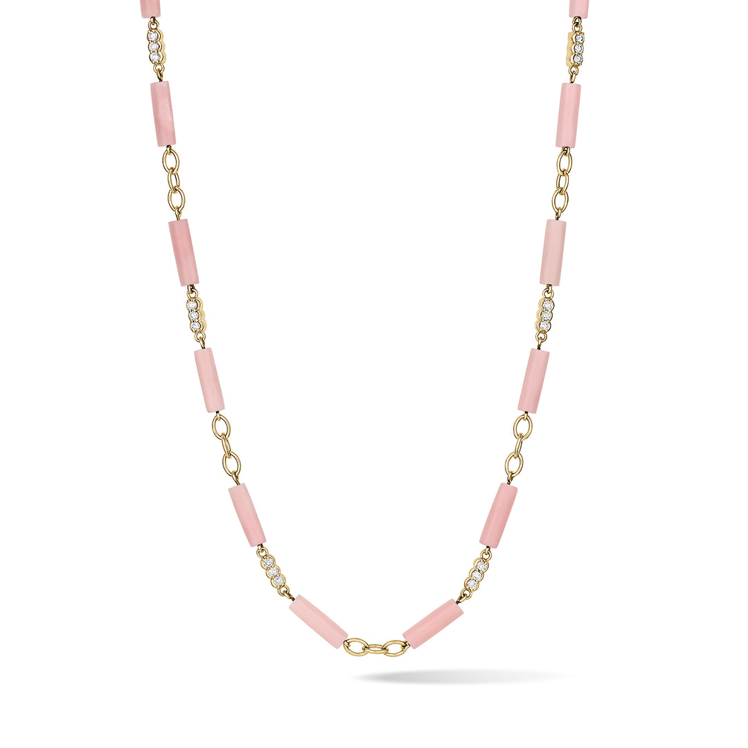 Palace Diamond Bead Chain Pink Opal