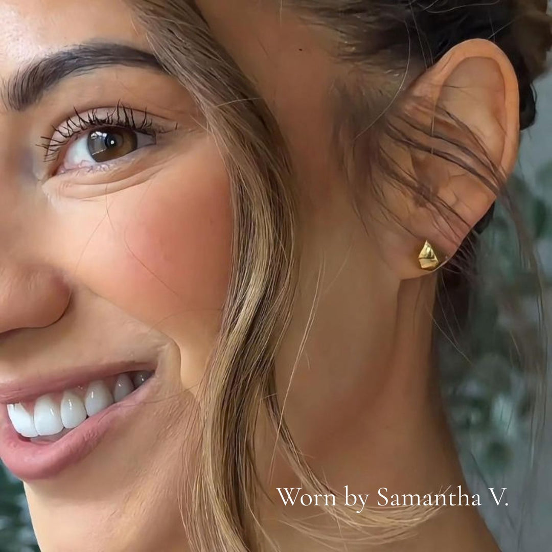 Forma Facet Studs Gold Vermeil