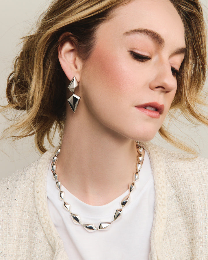 Forma Reflection Drop Earrings Silver