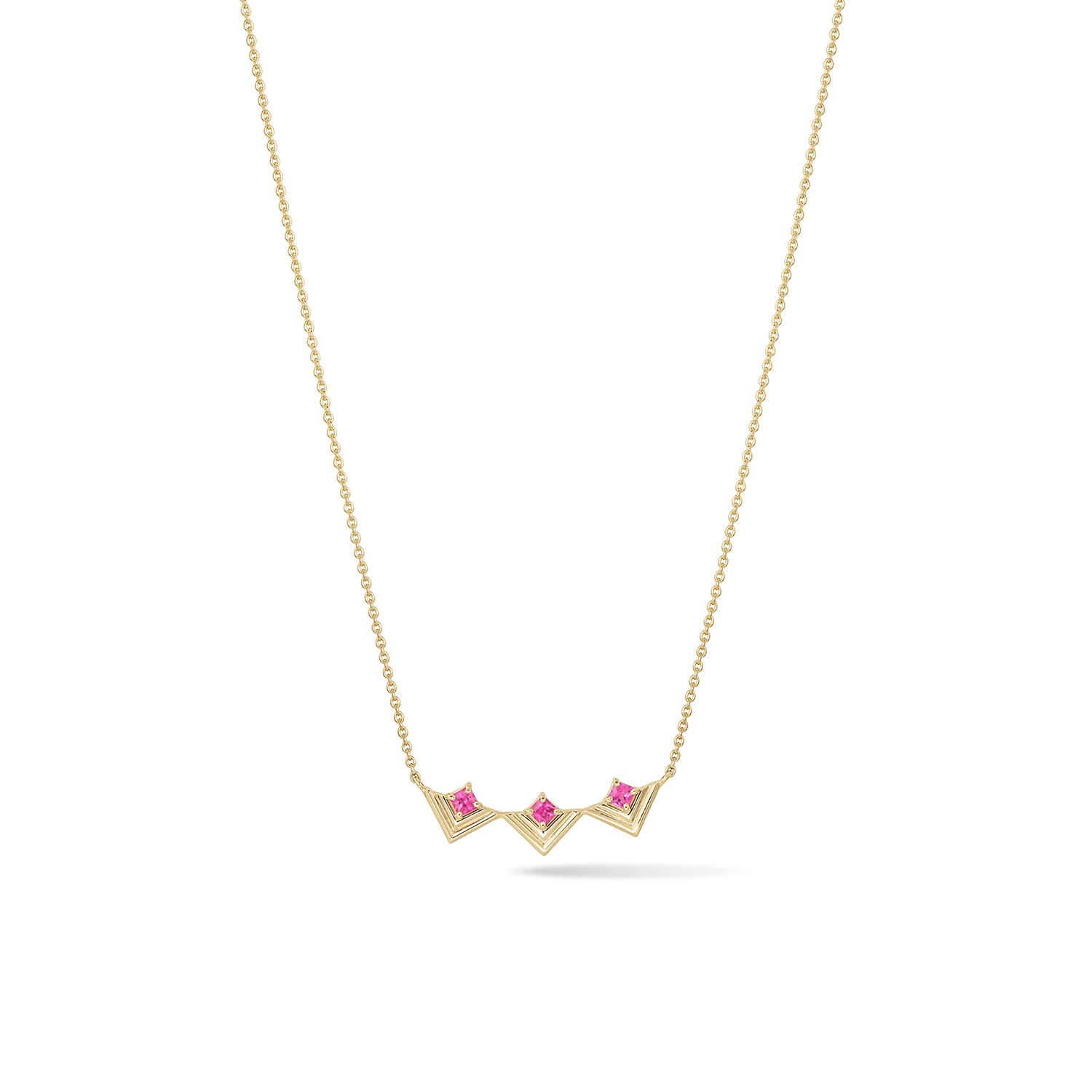 Mini Revival Frames Necklace Pink Sapphire