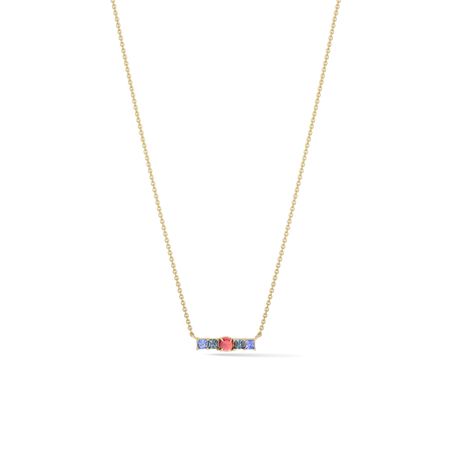 sapphire and pink tourmaline bar necklace parkford