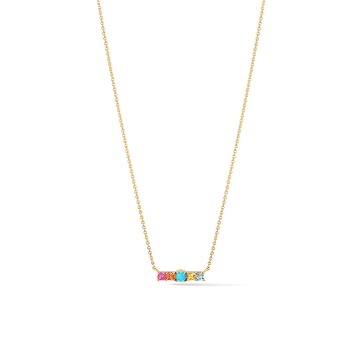 turquoise and sapphire rainbow bar necklace parkford