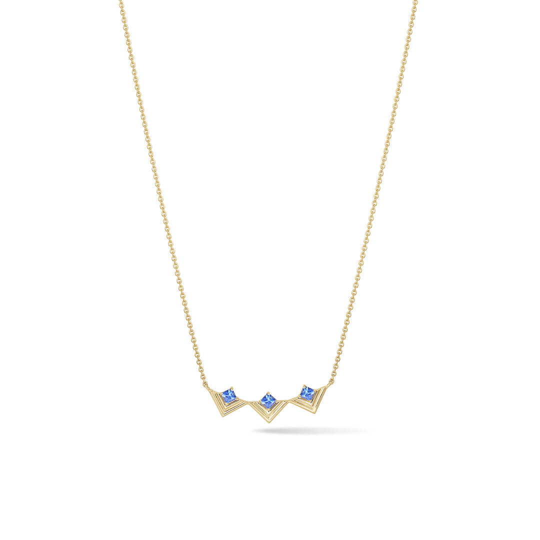 Mini Frame Necklace Blue Sapphire