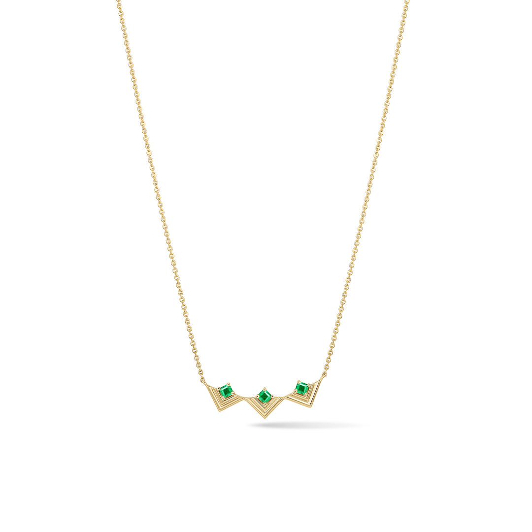 Mini Frame Necklace Emerald